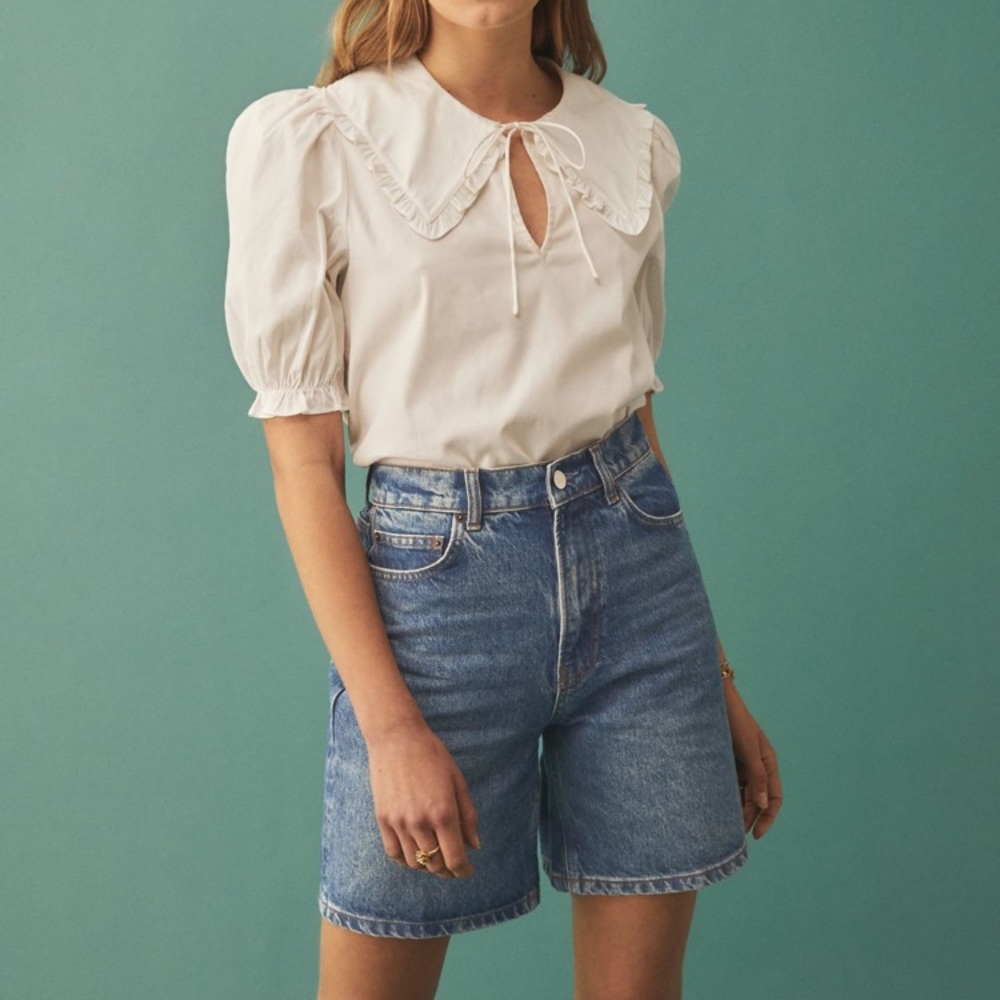 Reformation sammie high rise jean shorts